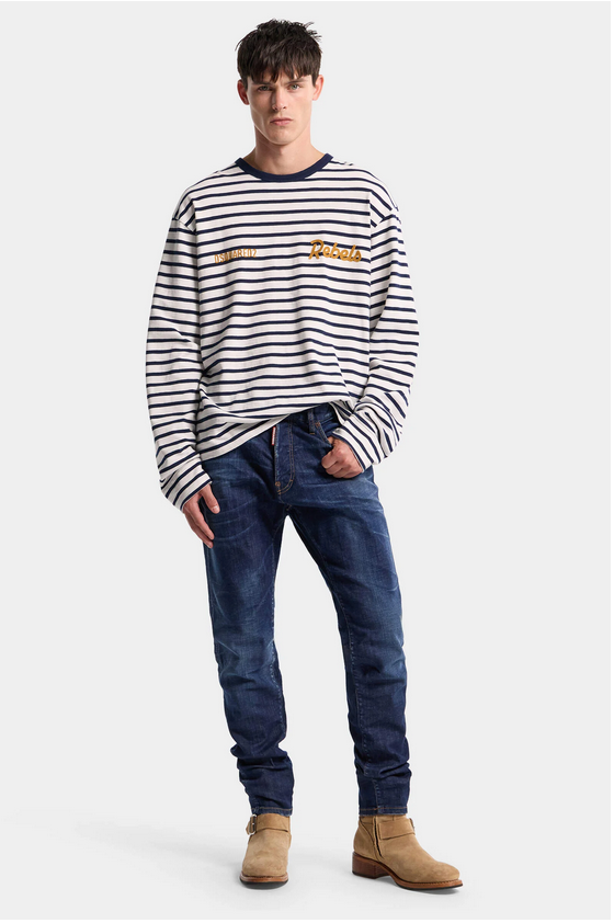 DARK CLEAN WASH TEDDY JEANS