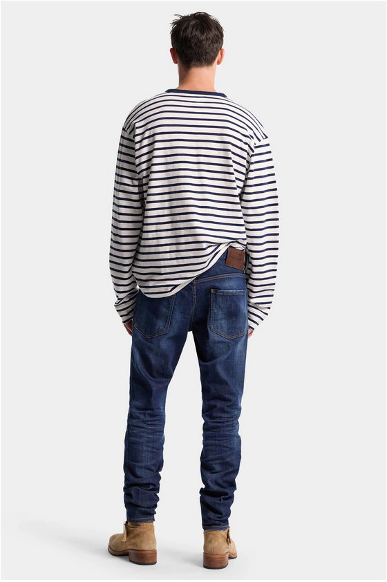 DARK CLEAN WASH TEDDY JEANS