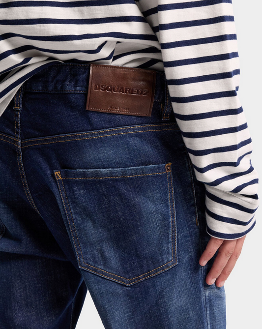 DARK CLEAN WASH TEDDY JEANS